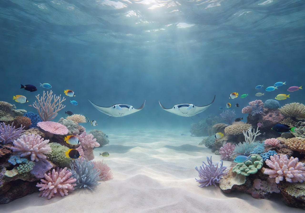 Calm serene underwater scene representing peace and balance
